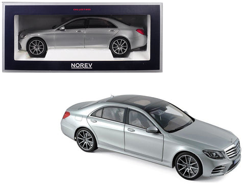 2018 Mercedes S Class AMG Line Silver Metallic 1/18 Diecast Model Car by Norev
