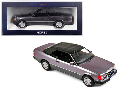 1990 Mercedes Benz 300 CE-24 Cabriolet Metallic Purple 1/18 Diecast Model Car by Norev