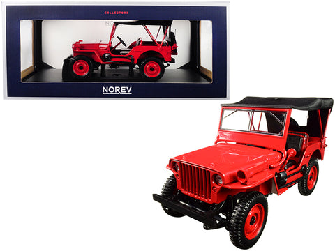 1942 Jeep Red 1/18 Diecast Model Car by Norev