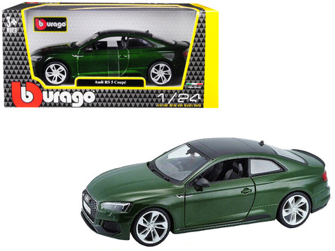 Audi RS 5 Coupe Metallic Green with Black Top 1/24 Diecast Model Car by Bburago