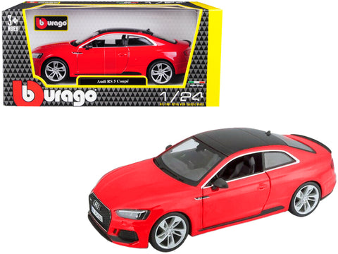 Audi RS 5 Coupe Red with Black Top 1/24 Diecast Model Car by Bburago