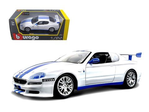 Maserati Trofeo White/Blue 1/24 Diecast Car Model by Bburago