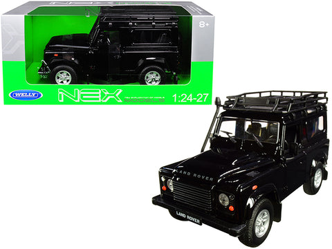 Land Rover Defender with Roof Rack Black 1/24-1/27 Diecast Model Car by Welly