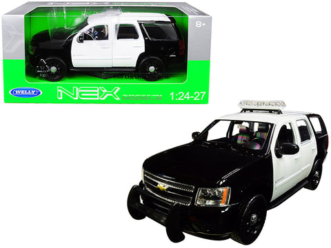 2008 Chevrolet Tahoe Unmarked Police Car Black and White 1/24-1/27 Diecast Model Car by Welly