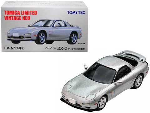 1991 Mazda Efini RX-7 Type R RHD (Right Hand Drive) Metallic Silver 1/64 Diecast Model Car by TomyTec