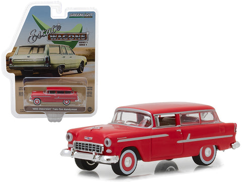1955 Chevrolet Two-Ten Handyman Gypsy Red \"Estate Wagons\" Series 1 1/64 Diecast Model Car by Greenlight