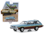 1977 Pontiac LeMans Safari Wagon Glacier Blue Metallic with Woodgrain and Light Blue Interior \"Estate Wagons\" Series 4 1/64 Diecast Model Car by Greenlight