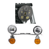 Classic Look LED 5.75" 5 3/4" Headlight Bracket + Foglights + Turn Signal Set Fits Dyna Wide Glide