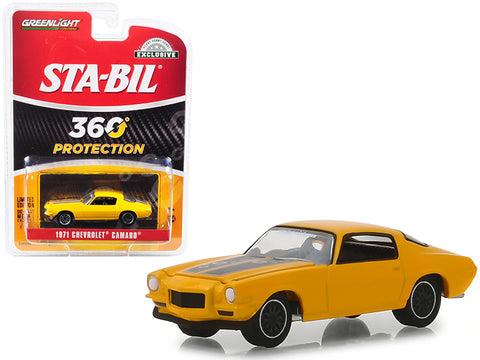 1971 Chevrolet Camaro Metallic Yellow \"STA-BIL Protection\" \"Hobby Exclusive\" 1/64 Diecast Model Car by Greenlight