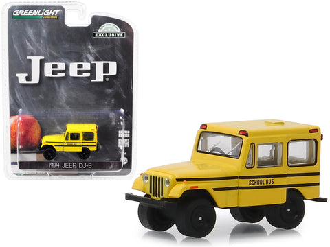 1974 Jeep DJ-5 School Bus Yellow \"Hobby Exclusive\" 1/64 Diecast Model Car by Greenlight