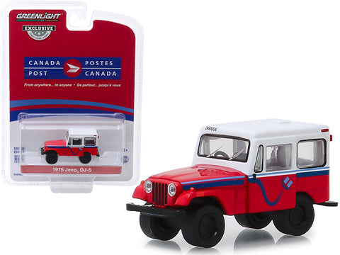 1975 Jeep DJ-5 \"Canada Post\" Red with White Top \"Hobby Exclusive\" 1/64 Diecast Model Car by Greenlight