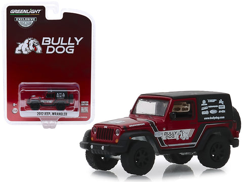 2012 Jeep Wrangler Red with Black Top \"Bully Dog\" \"Hobby Exclusive\" 1/64 Diecast Model Car by Greenlight