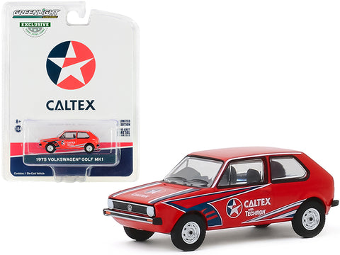 1975 Volkswagen Golf Mk1 Red \"Caltex with Techron\" \"Hobby Exclusive\" 1/64 Diecast Model Car by Greenlight