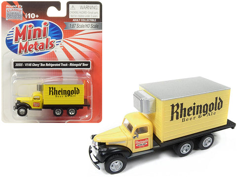 1941-1946 Chevrolet Box (Reefer) Refrigerated Truck \"Rheingold Beer & Ale\" Yellow 1/87 (HO) Scale Model by Classic Metal Works