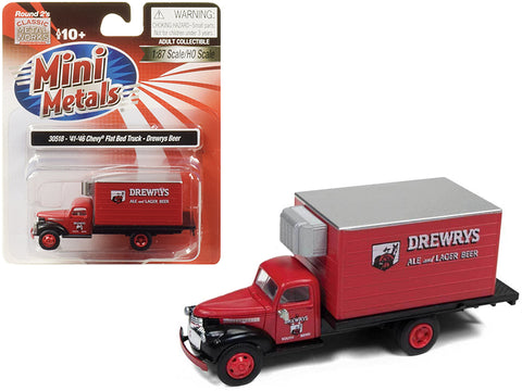 1941-1946 Chevrolet Box (Reefer) Refrigerated Truck \"Drewrys Ale and Lager Beer\" Red 1/87 (HO) Scale Model by Classic Metal Works
