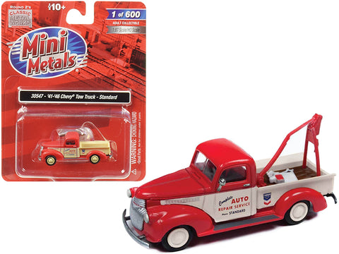 1941-1946 Chevrolet Tow Truck \"Standard\" Auto Repair Service 1/87 (HO) Scale Model Car by Classic Metal Works