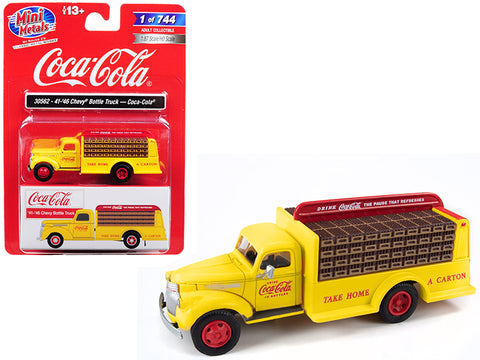 1941-1946 Chevrolet Delivery Bottle Truck \"Coca Cola\" Yellow 1/87 (HO) Scale Model by Classic Metal Works
