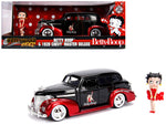 1939 Chevrolet Master Deluxe Black with Betty Boop Diecast Figure \"Hollywood Rides\" Series 1/24 Diecast Model Car by Jada