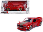 1974 Mazda RX-3 Red with Gold Stripe \"JDM Tuners\" 1/24 Diecast Model Car by Jada