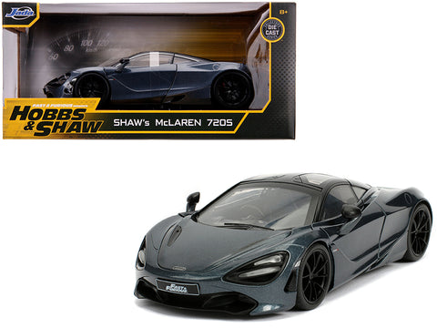 Shaw\'s McLaren 720S RHD (Right Hand Drive) Metallic Gray \"Fast & Furious Presents_ Hobbs & Shaw\" (2019) Movie 1/24 Diecast Model Car by Jada