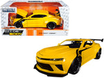2016 Chevrolet Camaro Widebody Metallic Yellow with Black Stripes \"Big Time Muscle\" 1/24 Diecast Model Car by Jada