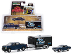 2019 Chevrolet Silverado Pickup Truck with 1969 Chevrolet Camaro SS and Enclosed Car Hauler \"Home Improvement\" (1991-1999) TV Series \"Hollywood Hitch and Tow\" Series 7 1/64 Diecast Model