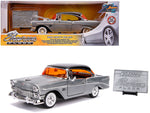 1956 Chevrolet Bel Air Raw Metal with Black Top \"Showroom Floor\" \"Jada 20th Anniversary\" 1/24 Diecast Model Car by Jada