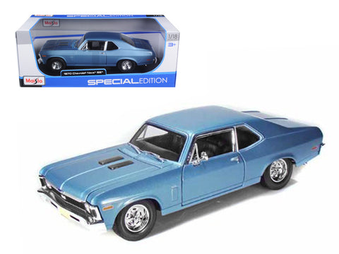 1970 Chevrolet Nova SS Coupe Blue 1/18 Diecast Model Car by Maisto