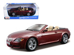 BMW M6 E64 Convertible Burgundy 1/18 Diecast Model Car by Maisto