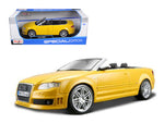 2008 Audi RS4 Convertible Yellow 1/18 Diecast Model Car by Maisto