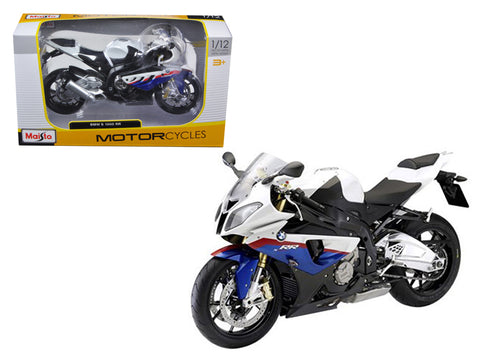 BMW S1000RR White/Red/Blue Motorcycle 1/12 Diecast Model by Maisto
