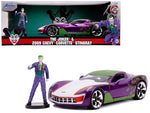 2009 Chevrolet Corvette Stingray with Joker Diecast Figure \"DC Comics\" Series 1/24 Diecast Model Car by Jada