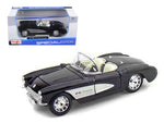 1957 Chevrolet Corvette Convertible Black 1/24 Diecast Model Car by Maisto
