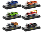 Auto Thentics 6 piece Set of 1970\'s Datsun Trucks IN DISPLAY CASES 1/64 Diecast Model Cars by M2 Machines