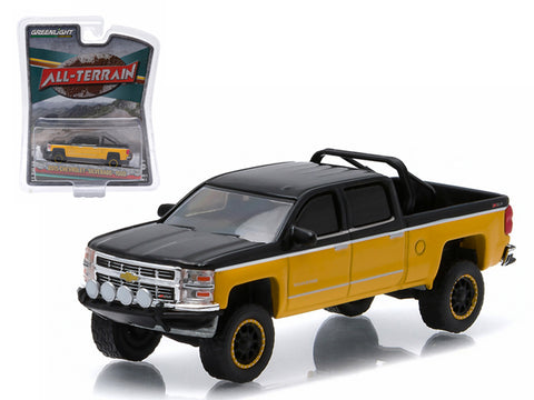 2015 Chevrolet Silverado 1500 Black and Yellow Pickup Truck \"All Terrain\" Series 2 1/64 Diecast Model by Greenlight