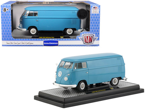 1960 Volkswagen Delivery Van Dove Blue Limited Edition to 5,880 pieces Worldwide 1/24 Diecast Model by M2 Machines