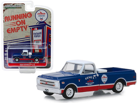 1968 Chevrolet C-10 \"Chevron\" Pickup Truck Blue and Red with White Top \"Running on Empty\" Series 7 1/64 Diecast Model Car by Greenlight
