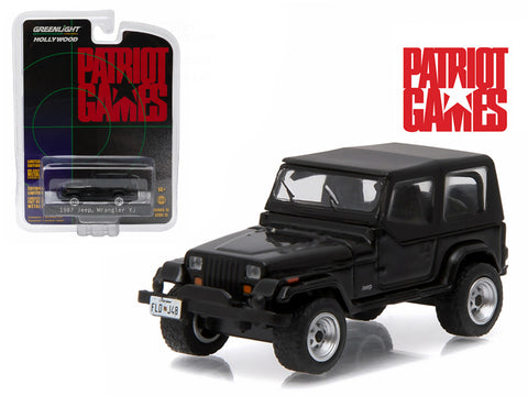 1987 Jeep Wrangler YJ Black \"Patriot Games\" Movie (1992) 1/64 Diecast Model Car by Greenlight