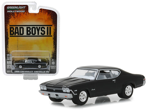 1968 Chevrolet Chevelle SS Black \"Bad Boys II\" (2003) Movie \"Hollywood\" Series 21 1/64 Diecast Model Car by Greenlight