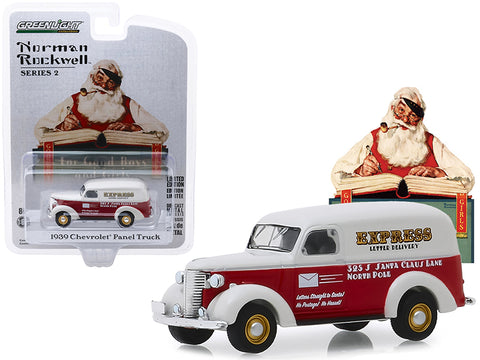 1939 Chevrolet Panel Truck Red and White \"Express Letter Delivery\" \"Norman Rockwell\" Series 2 1/64 Diecast Model Car by Greenlight