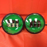 4.5″ Auxiliary GREEN Spot Passing HID LED Fog Lights Bulb Harley AUX PAIR 4-1/2″