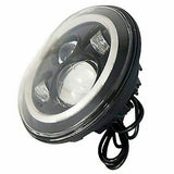 7″ Replacement Black Angel Eye BLUE HALO Projector HID LED Headlight Motorcycle