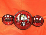 7″ RED Headlight Red 4.5″–4 1/2″ Auxiliary AUX Spot Passing LED Fog Lights