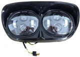 Dual LED Projector Headlight Daymaker Lamps For 1998-2013 Harley FLTR Road Glide
