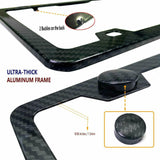 Carbon Fiber License Plate Frames - Aluminum Slim Size Black License Plate Cover