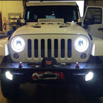 7" LED Headlights + 4Inch Fog Lights Passing Lamps Combo Kit for Jeep Wrangler