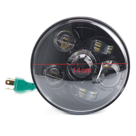 5.75" 5 3/4 LED Motorcycle Headlight Projector DRL Bulb Harley Black