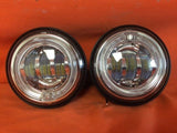 4.5″ Chrome Spot With Blue Halo Passing HID LED Fog Lights AUX PAIR 4-1/2″