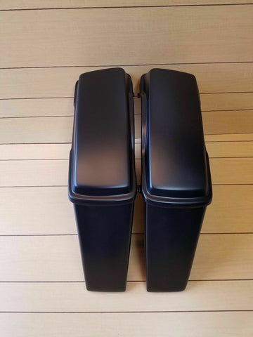 4" STRETCHED SADDLEBAGS NO EXHAUST CUT OUTS AND LIDS FOR HARLEY 1996-2013