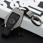 Smart Remote Key Fob Case Cover for Mercedes Benz Gray，Case+Vintage Style Chain